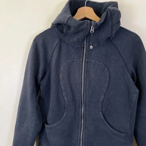 Lululemon Scuba Hoodie Classic  Cotton Fleece Heathered Naval Blue - Picture 6 of 13
